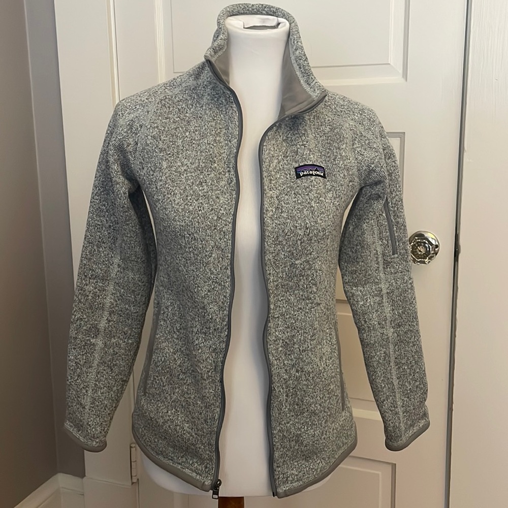 NWOT Womens Patagonia Better Sweater Jacket XS Grey/ Birch White